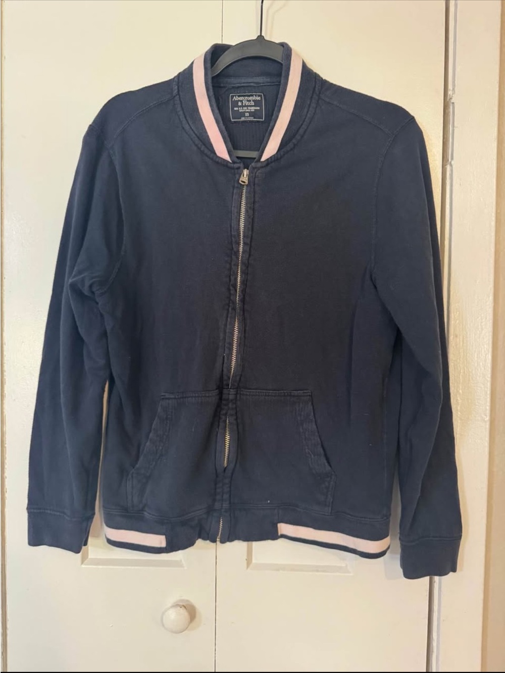 Abercrombie & Fitch Kids Navy Jacket with Pink Trim